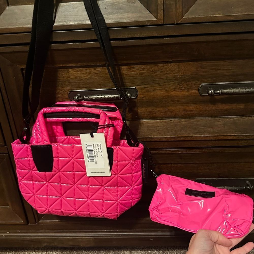 NWT VEE COLLECTIVE mini Vee tote hot pink